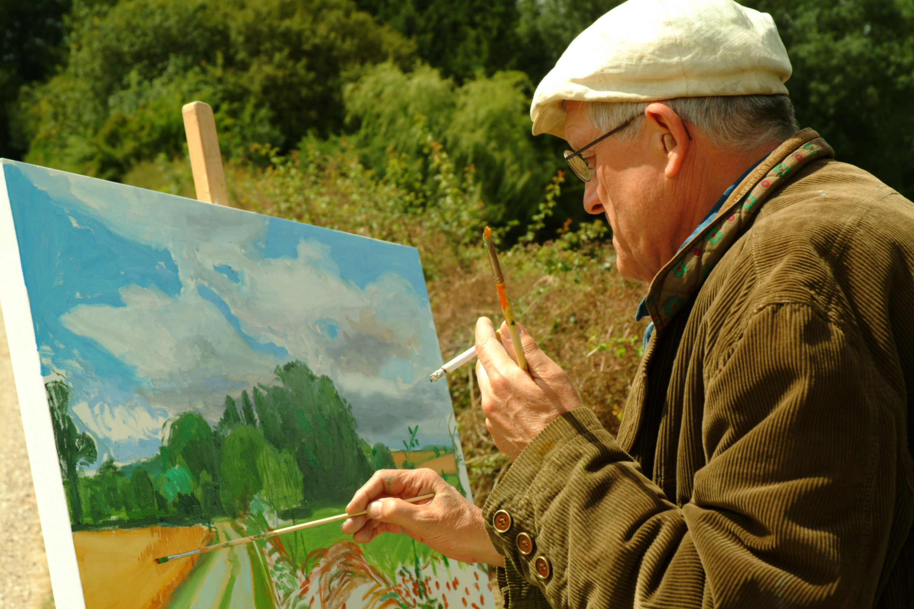 David Hockney trabajando